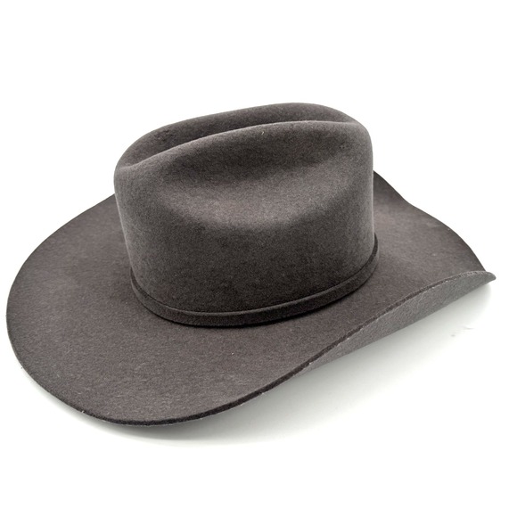 Resistol Men's Tucker Wool Felt Cowboy Hat Granite Grey Size 7 3/8 Made in USA - Picture 4 of 9